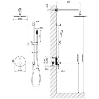 Душевой комплект Timo Saona SX-2309/03SM чёрный